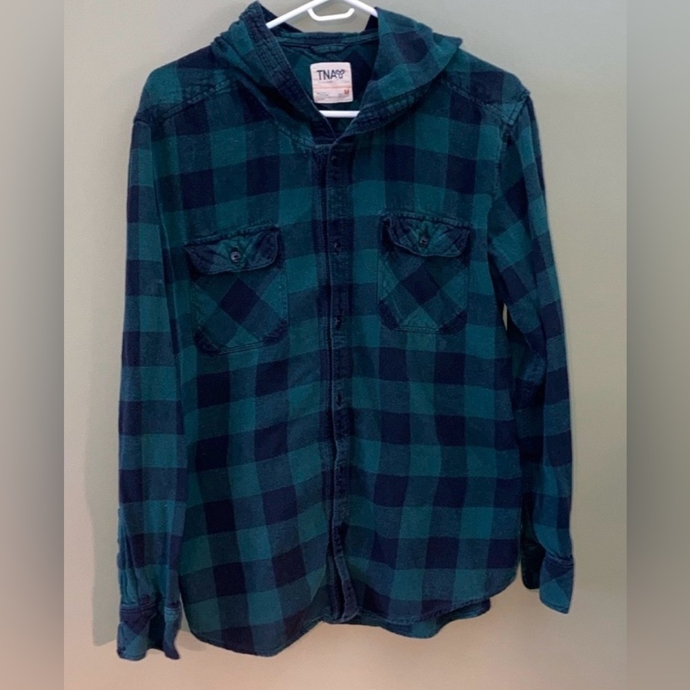TNA Plaid Shirt in Green and Black
